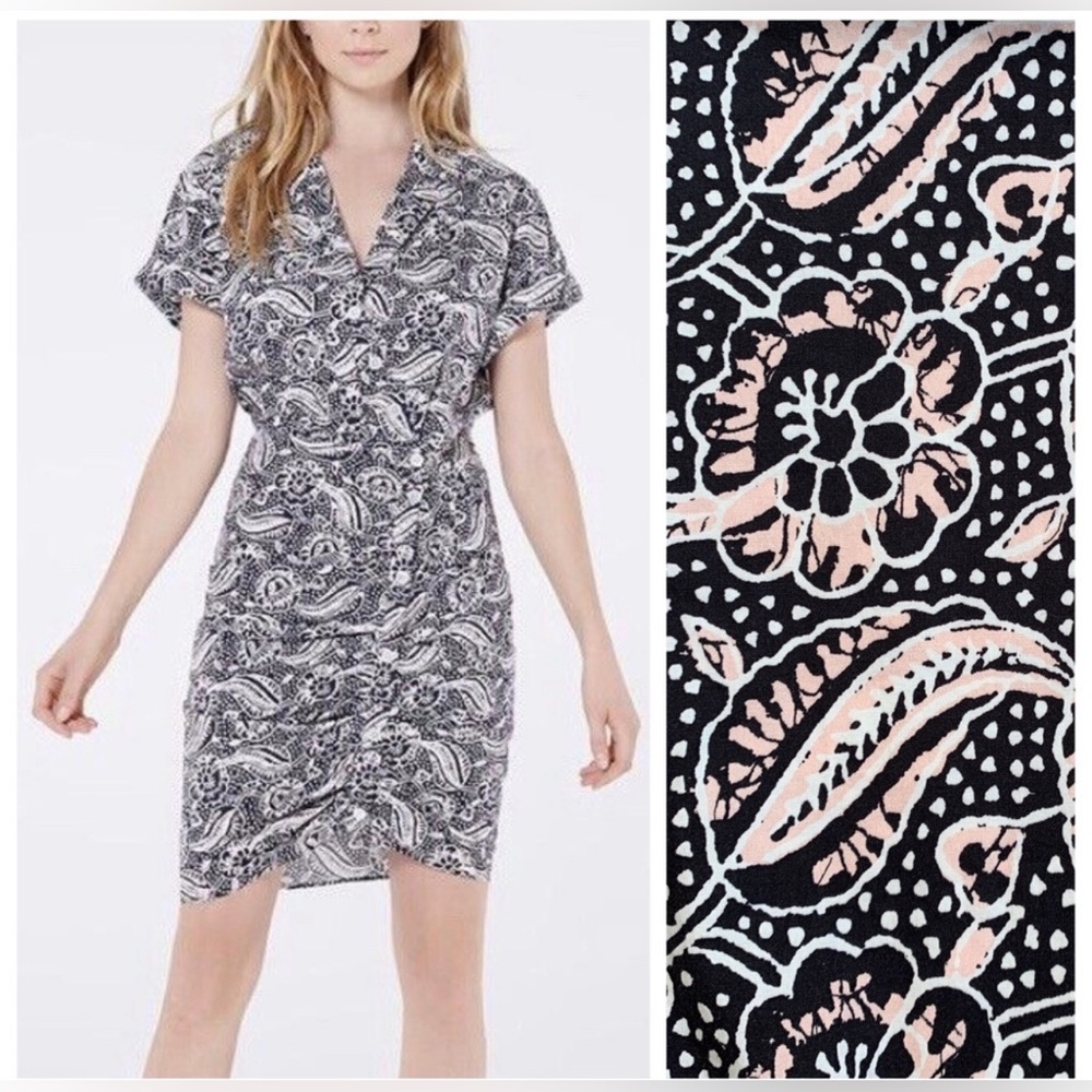 Veronica Beard Bria Ruched Shirt Dress, size 10, EUC